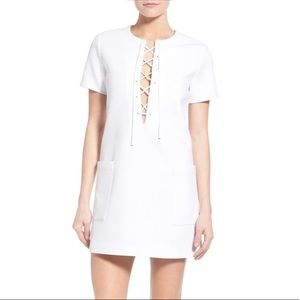 Kendall + Kylie White Lace Up Safari Dress